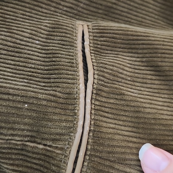 Sasson Vintage One  Button Cotton Corduroy Blazer Brown Pockets Lt brown piping - Picture 6 of 13